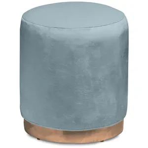 Пуф «Круг» золотой, серо-голубой бархат