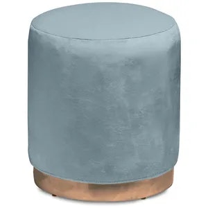 Пуф «Круг» золотой, серо-голубой бархат