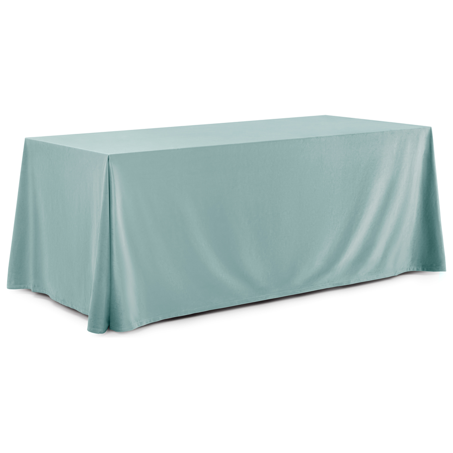 Скатерть прямая широкая бархатная мятная - Фото миниатюра 1