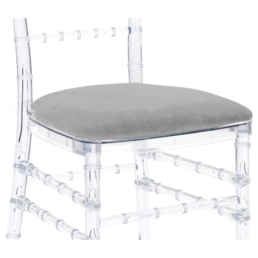 Подушка Кьявари светло-серая, бархат. Сдаётся со стулом. - Фото миниатюра 1