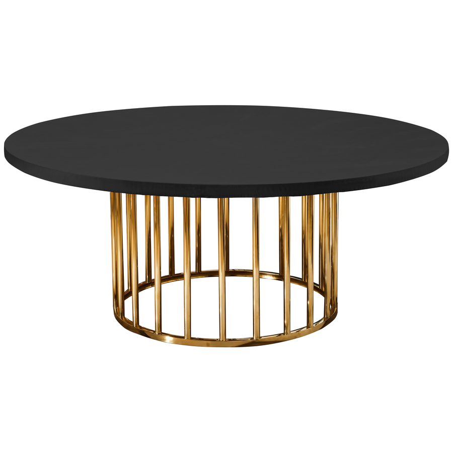 Стол «Арис» круглый, столешница бархат черный - Фото миниатюра 1