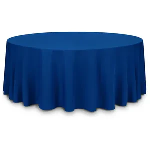 Скатерть круглая габардин синяя