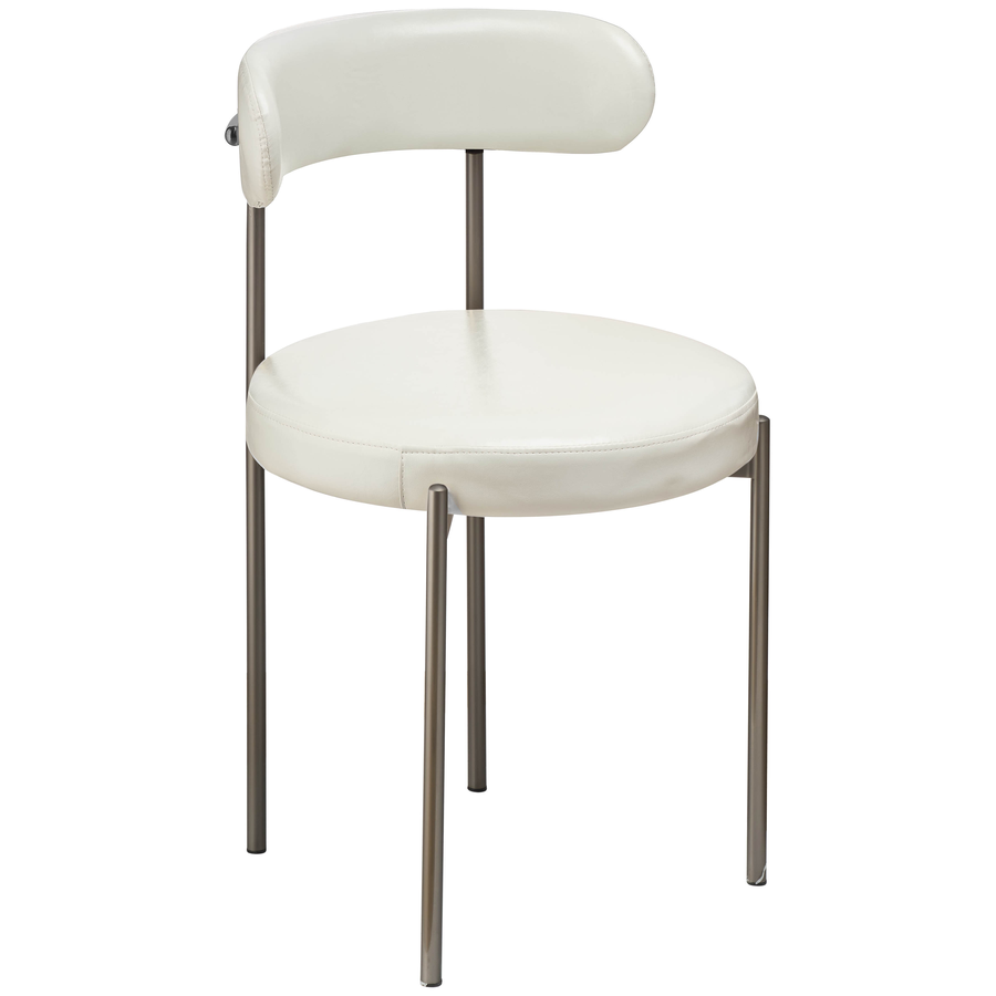 Стул «Лира» графитовый с кожаными подушками - Фото миниатюра 1