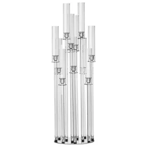 Канделябр «Пламп» на 12 свечей прозрачный стеклянный - Фото 1