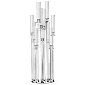 Канделябр «Пламп» на 12 свечей прозрачный стеклянный - Фото 1