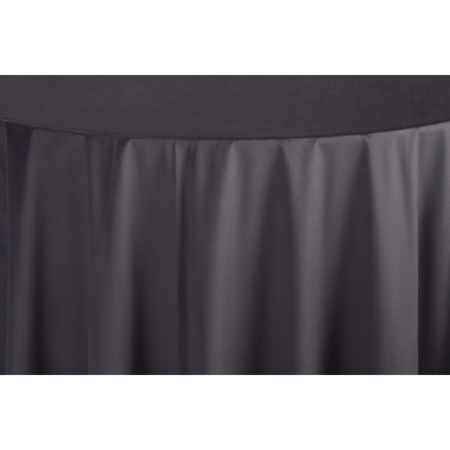 Скатерть круглая бархатная графитовая - Фото миниатюра 2