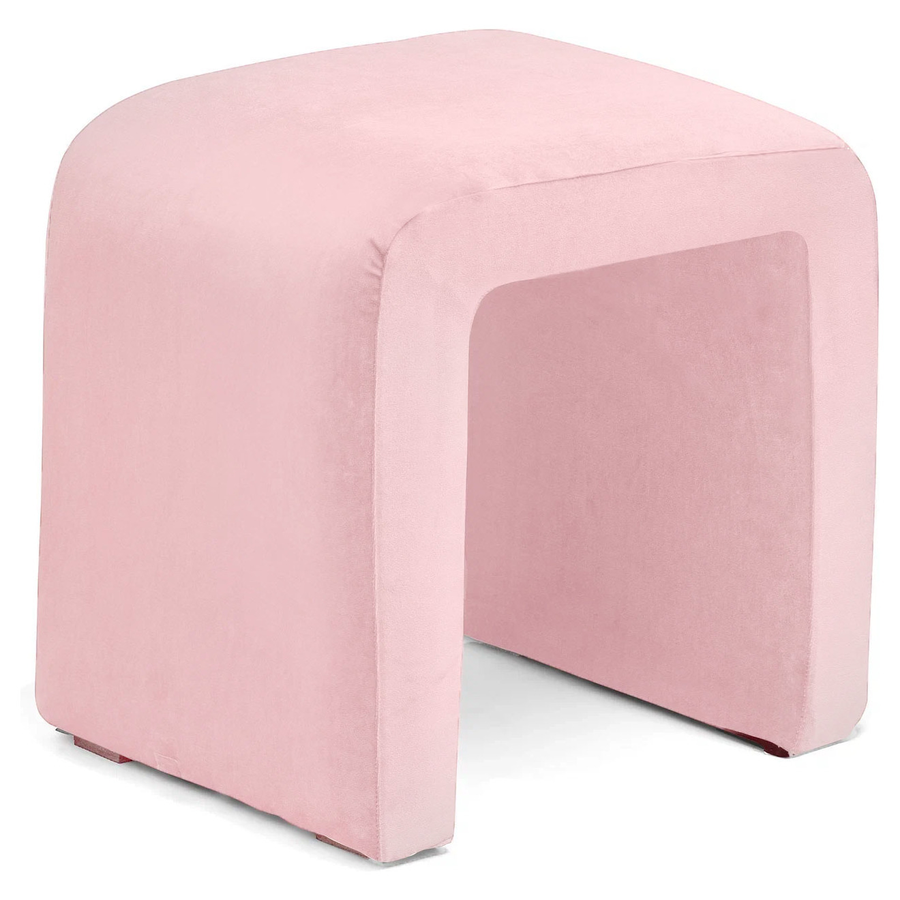 Пуф «П» пыльно-розовый бархат - Фото миниатюра 1