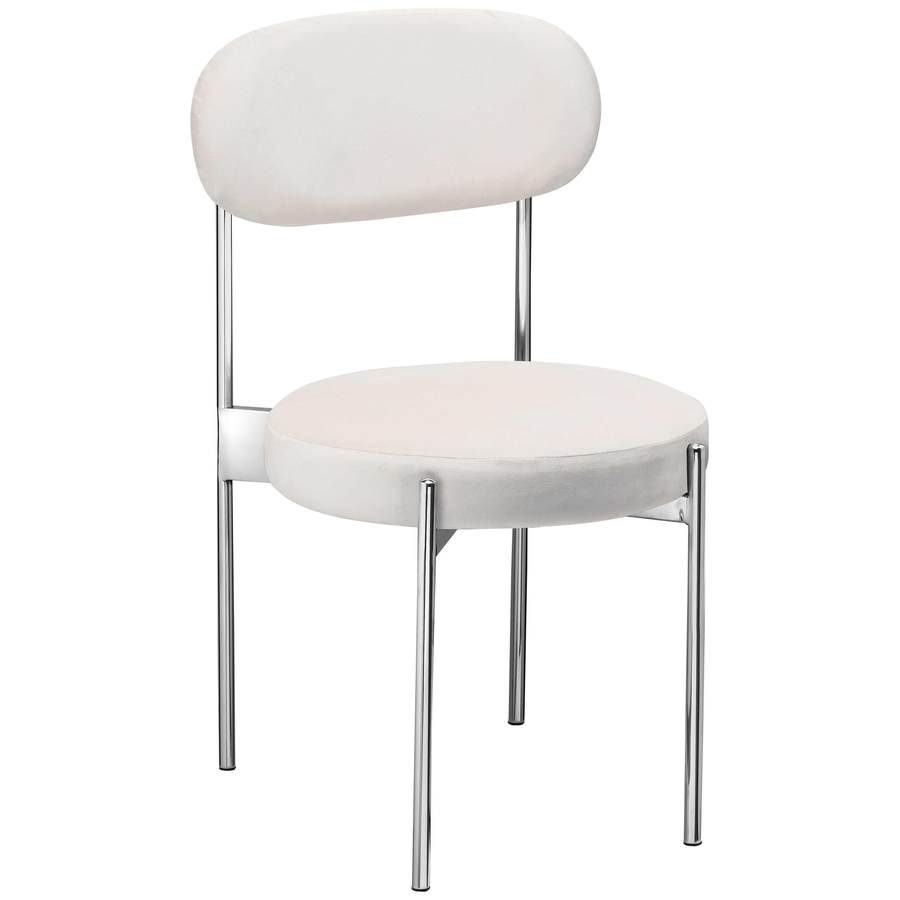 Стул «Тотем» серебряный, белый теплый бархат - Фото миниатюра 1