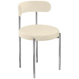 Стул «Лира» серебряный, сливочно-молочный бархат