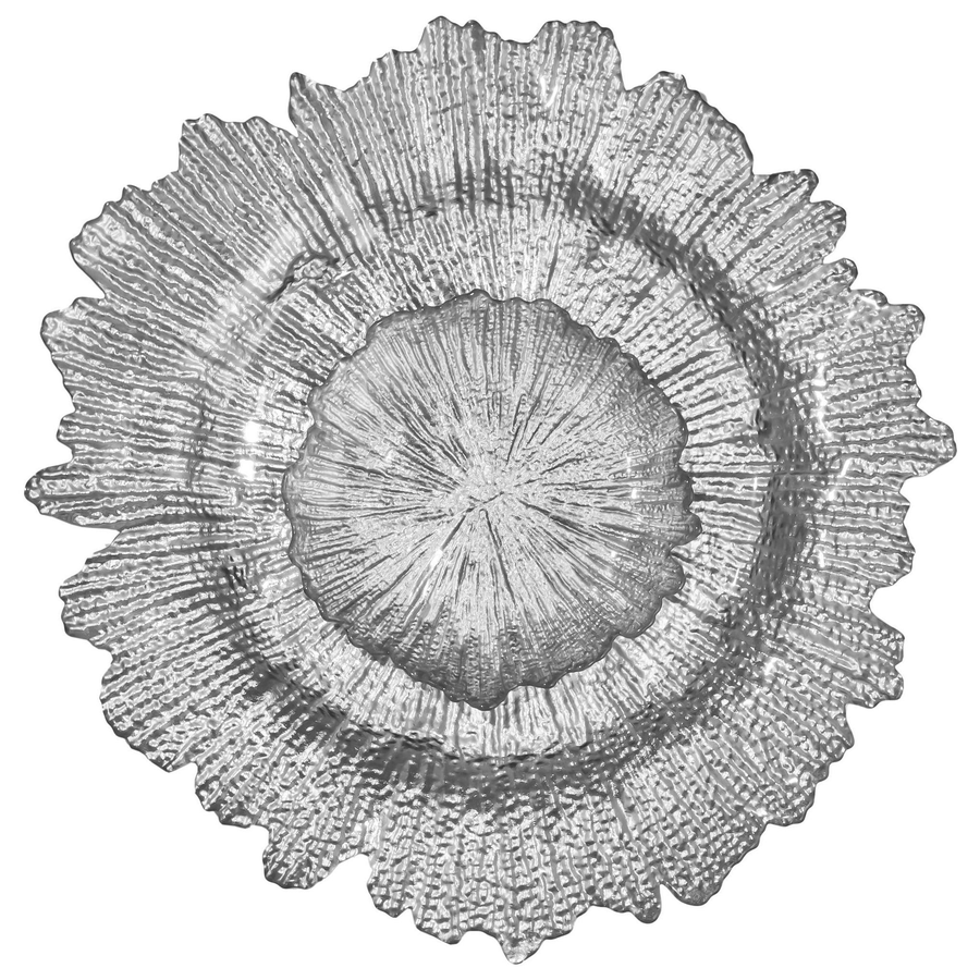 Набор тарелок «Коралл» серебряные 35 и 16см - Фото миниатюра 1