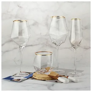 Бокал "Геометрия" прозрачный с золотом для шампанского - Фото 3