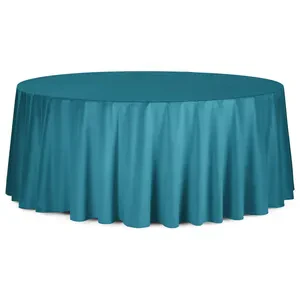 Скатерть круглая бархатная бирюзовая