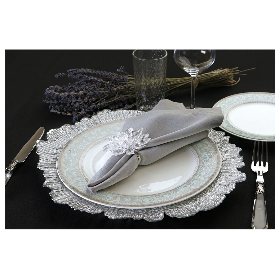 Подстановочная тарелка «Коралл» серебряная - Фото миниатюра 2