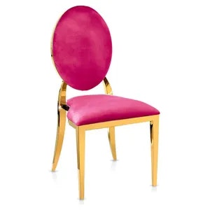 Стул «Вашингтон» золотой, малиновые подушки из бархата