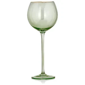 Бокал для красного вина «Санко» оливковый с золотым кантом - Фото 1