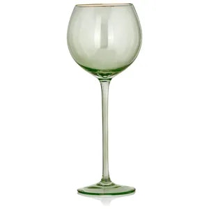 Бокал для красного вина «Санко» оливковый с золотым кантом