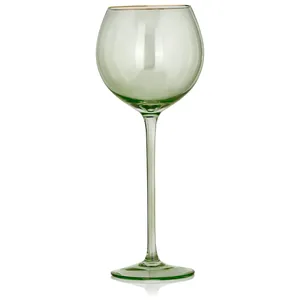 Бокал для красного вина «Санко» оливковый с золотым кантом