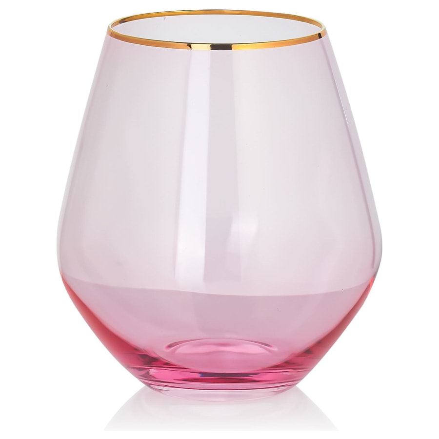 Стакан «Санко» розовый с золотым кантом - Фото миниатюра 1