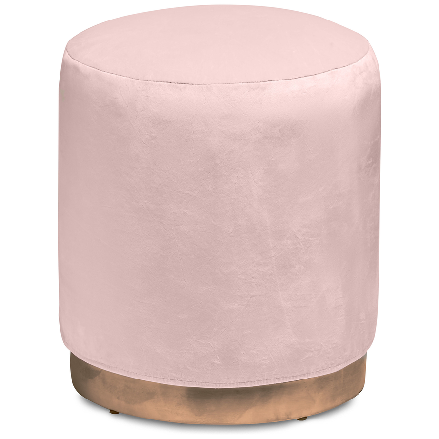 Чехол бархатный пыльно-розовый для круглого пуфа - Фото миниатюра 1
