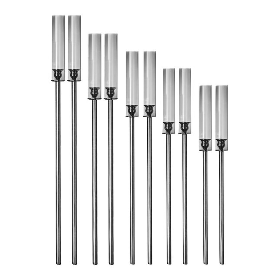 10 дымчатых стоек с плафонами: 120, 110, 100, 90, 80 см - Фото миниатюра 1