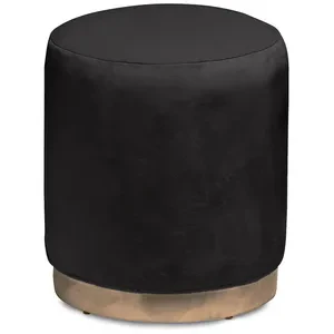Пуф «Круг» золотой, черный бархат