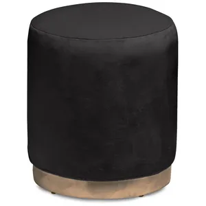 Пуф «Круг» золотой, черный бархат