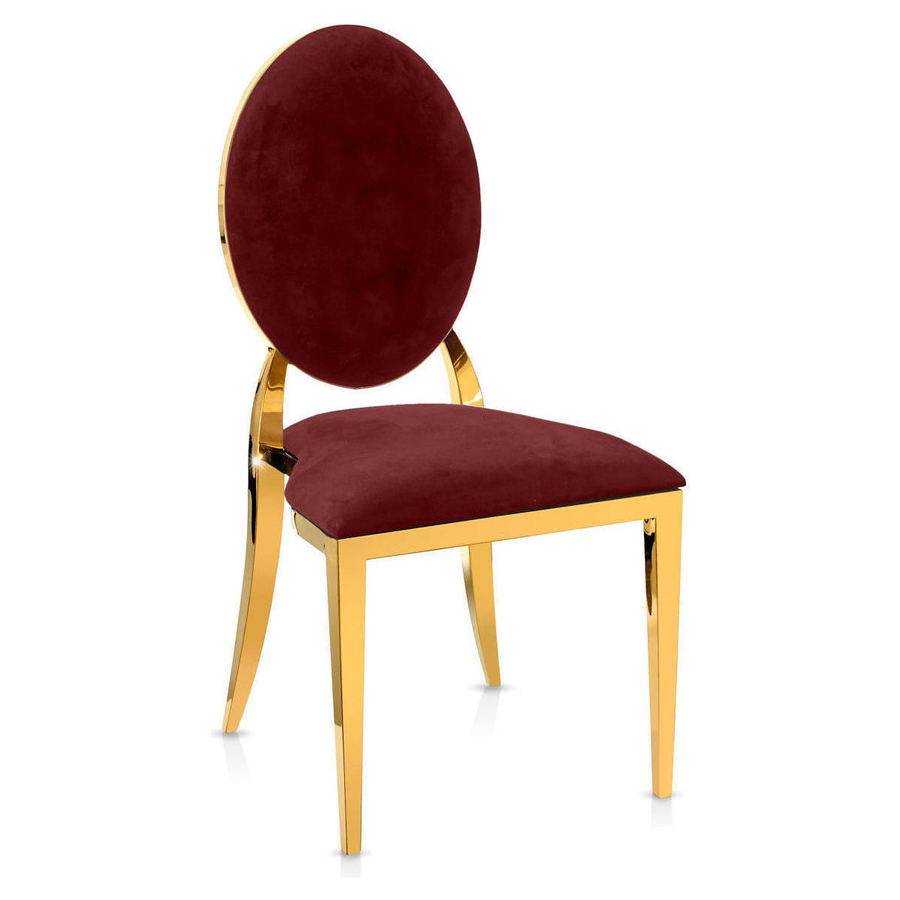 Стул «Вашингтон» золотой, бордовые подушки из бархата - Фото миниатюра 1