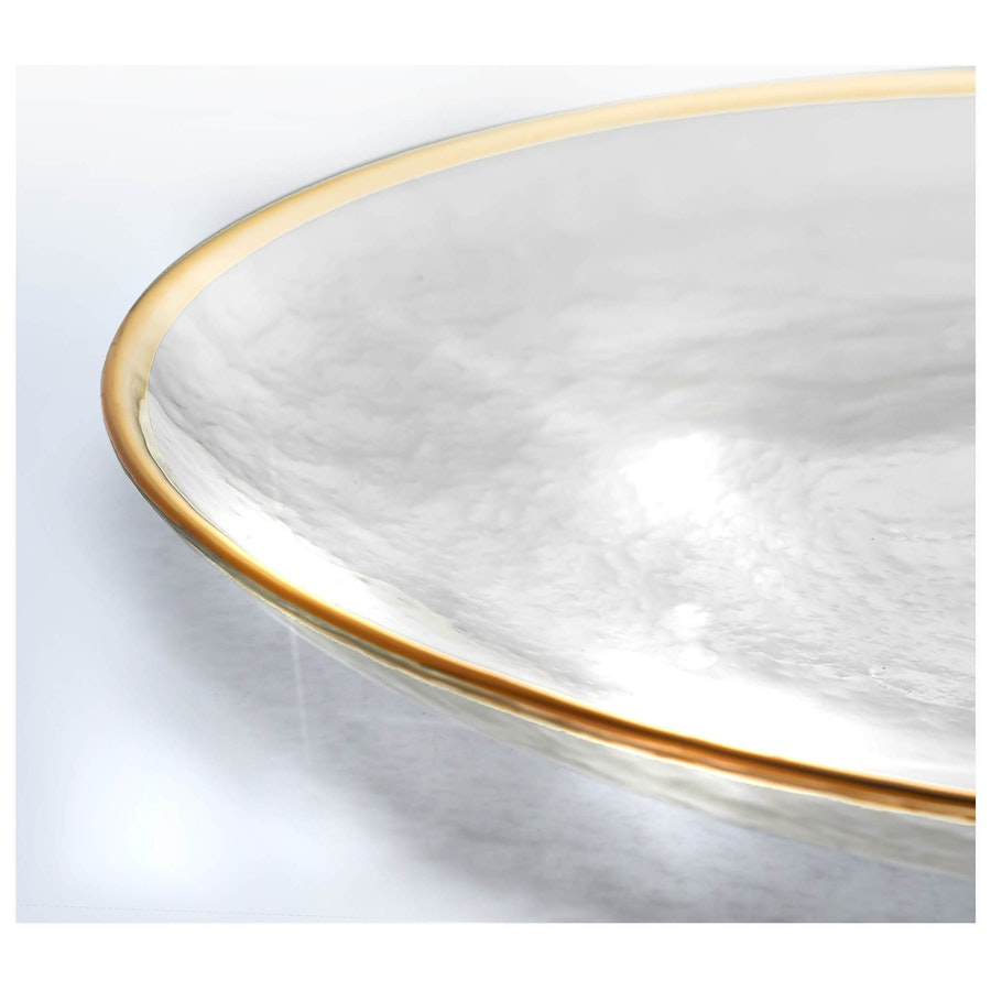 Подстановочная тарелка «Анитра» прозрачная с золотой каймой - Фото миниатюра 2