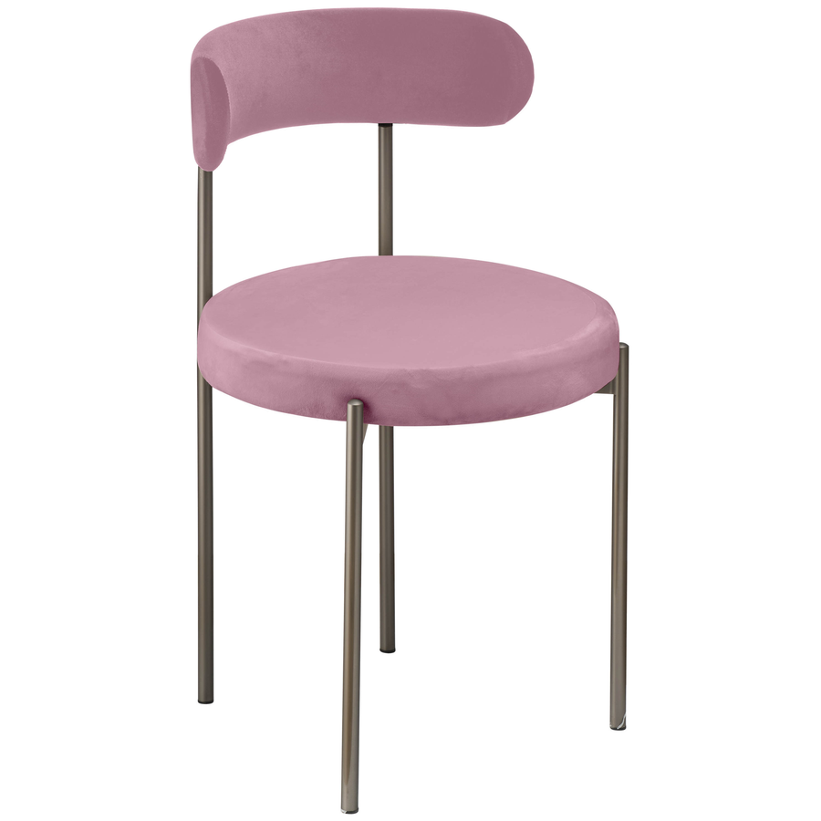 Стул «Лира» графитовый, розовый бархат - Фото миниатюра 1