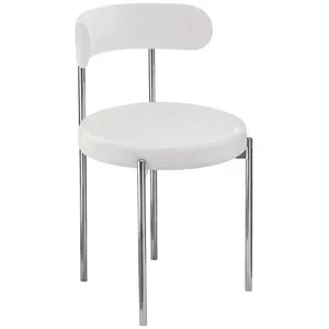 Стул «Лира» серебряный, белый теплый бархат