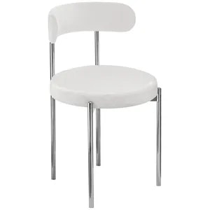 Стул «Лира» серебряный, белый теплый бархат