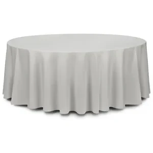 Скатерть круглая габардин светло-серая - Фото 1