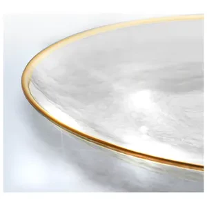 Подстановочная тарелка «Анитра» прозрачная с золотой каймой - Фото 2