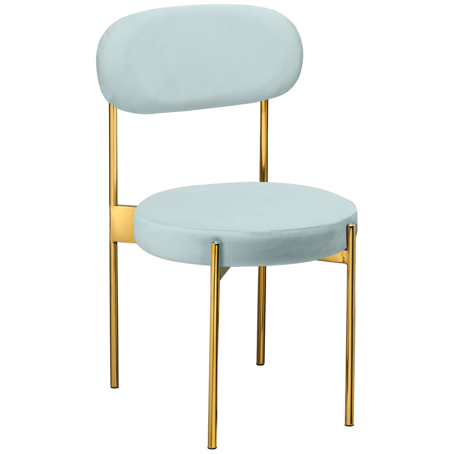 Стул «Тотем» золотой, голубой бархат - Фото миниатюра 1