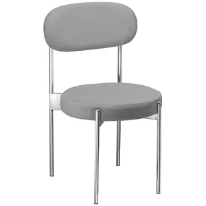 Стул «Тотем» серебряный, серый бархат