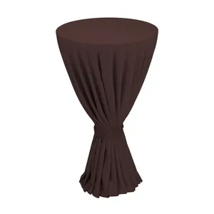 Скатерть круглая габардин шоколадная - Фото 2