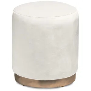 Пуф «Круг» золотой, молочный бархат