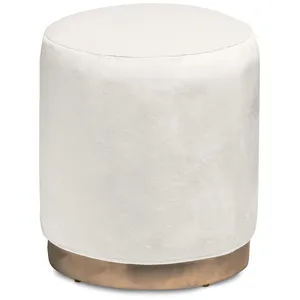 Пуф «Круг» золотой, молочный бархат