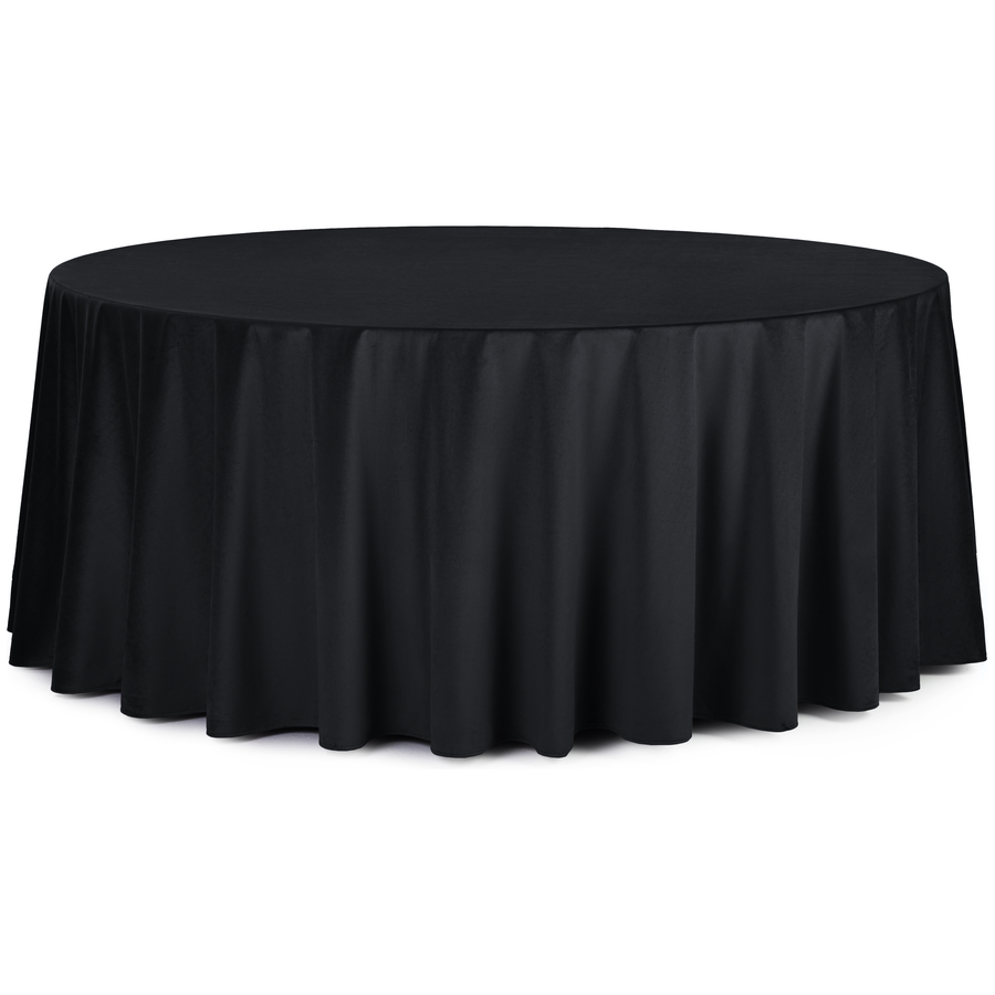 Скатерть круглая бархатная черная - Фото миниатюра 1