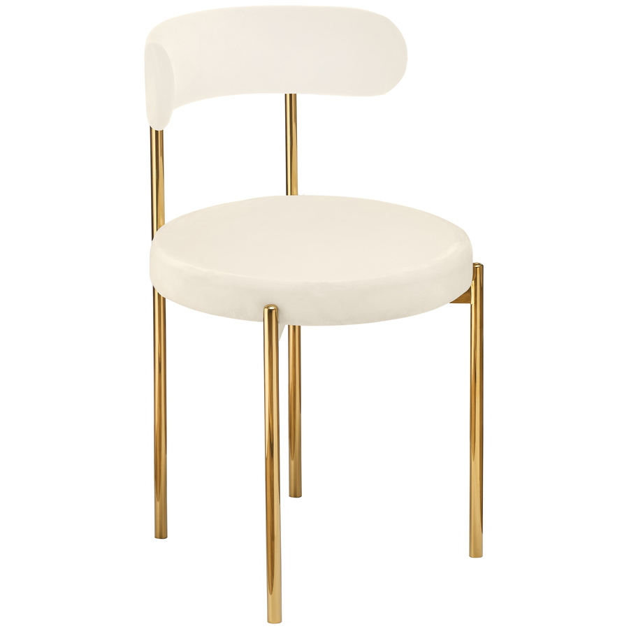 Стул «Лира» золотой, молочный бархат - Фото миниатюра 1