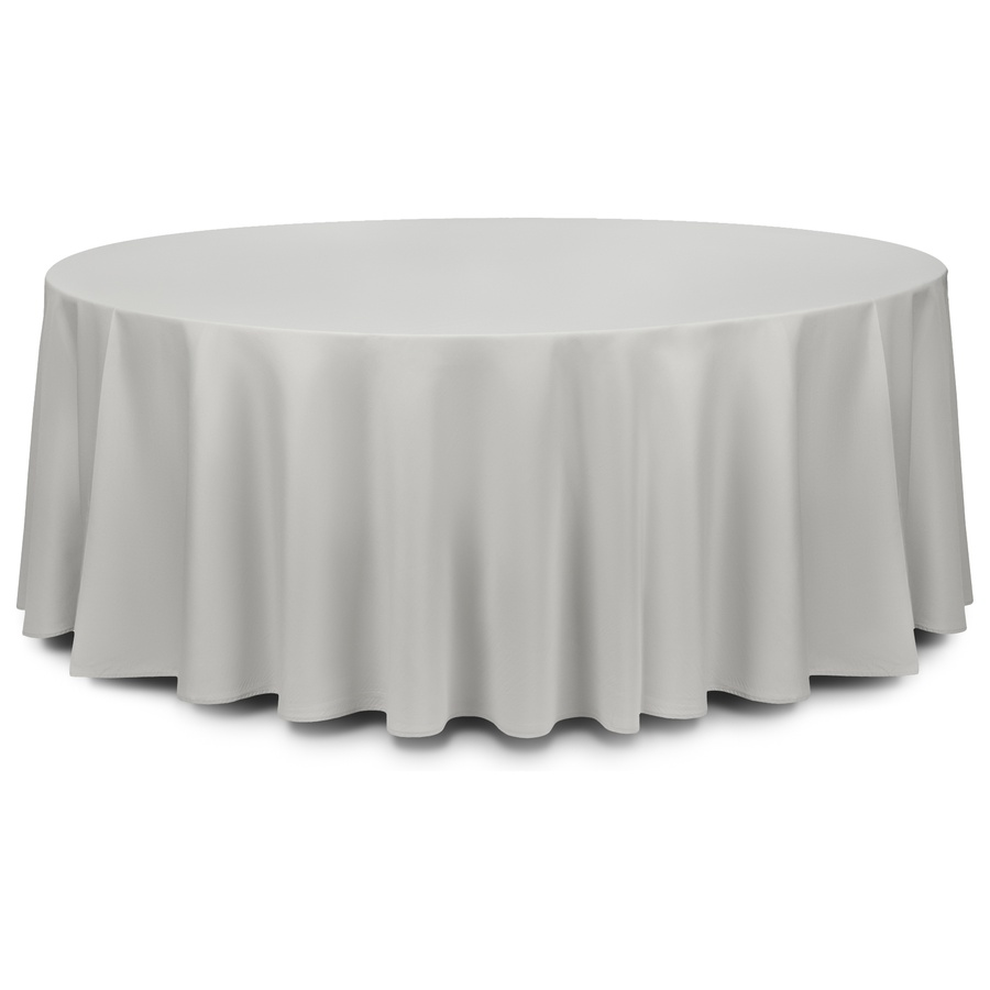 Скатерть круглая габардин светло-серая - Фото миниатюра 1
