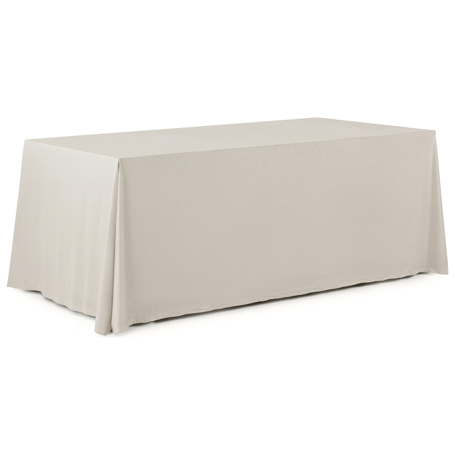 Скатерть прямая широкая бархатная кремовая - Фото миниатюра 1