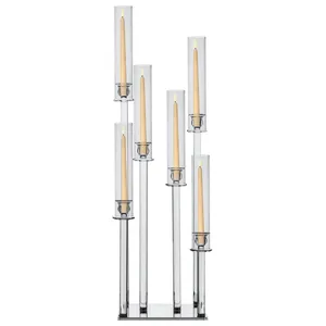 Канделябр «Тот» на 6 свечей прозрачный стеклянный - Фото 4