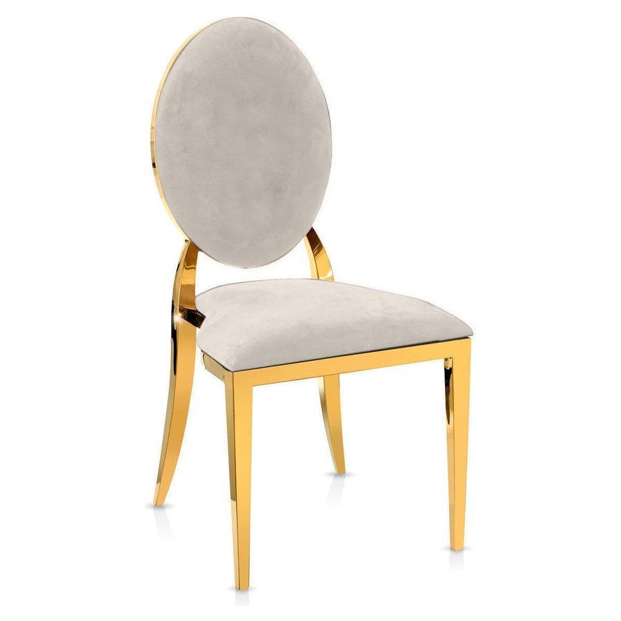 Стул Вашингтон золотой, кремовые подушки из бархата - Фото миниатюра 1