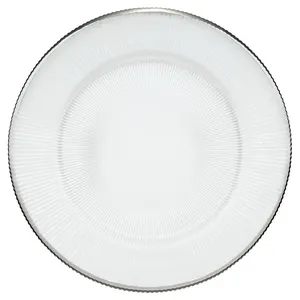 Подстановочная тарелка «Фере» с серебряным кантом