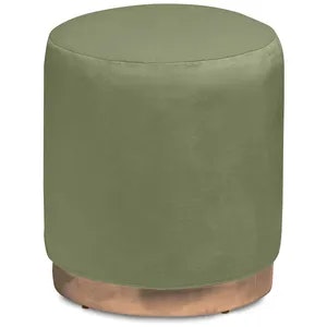 Пуф «Круг» золотой, пыльно-зеленый бархат