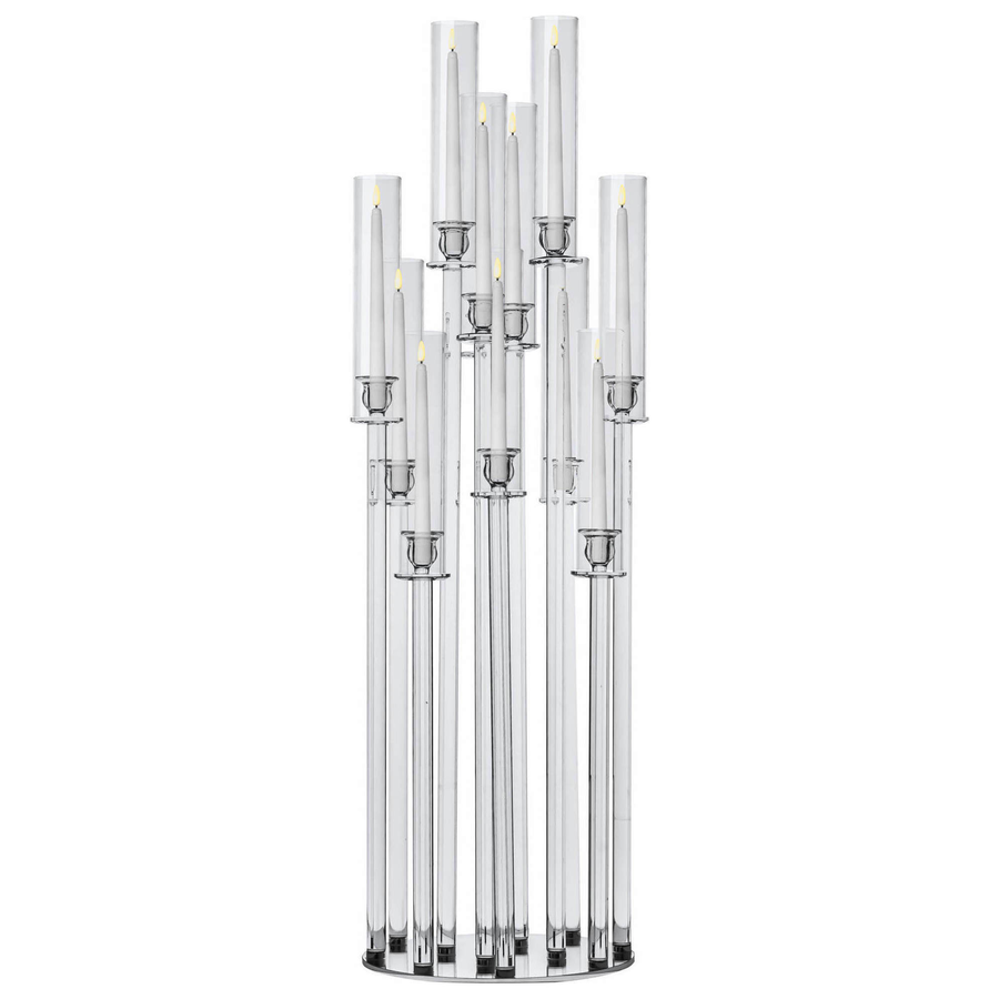 Канделябр «Пламп» на 12 свечей прозрачный стеклянный - Фото миниатюра 2