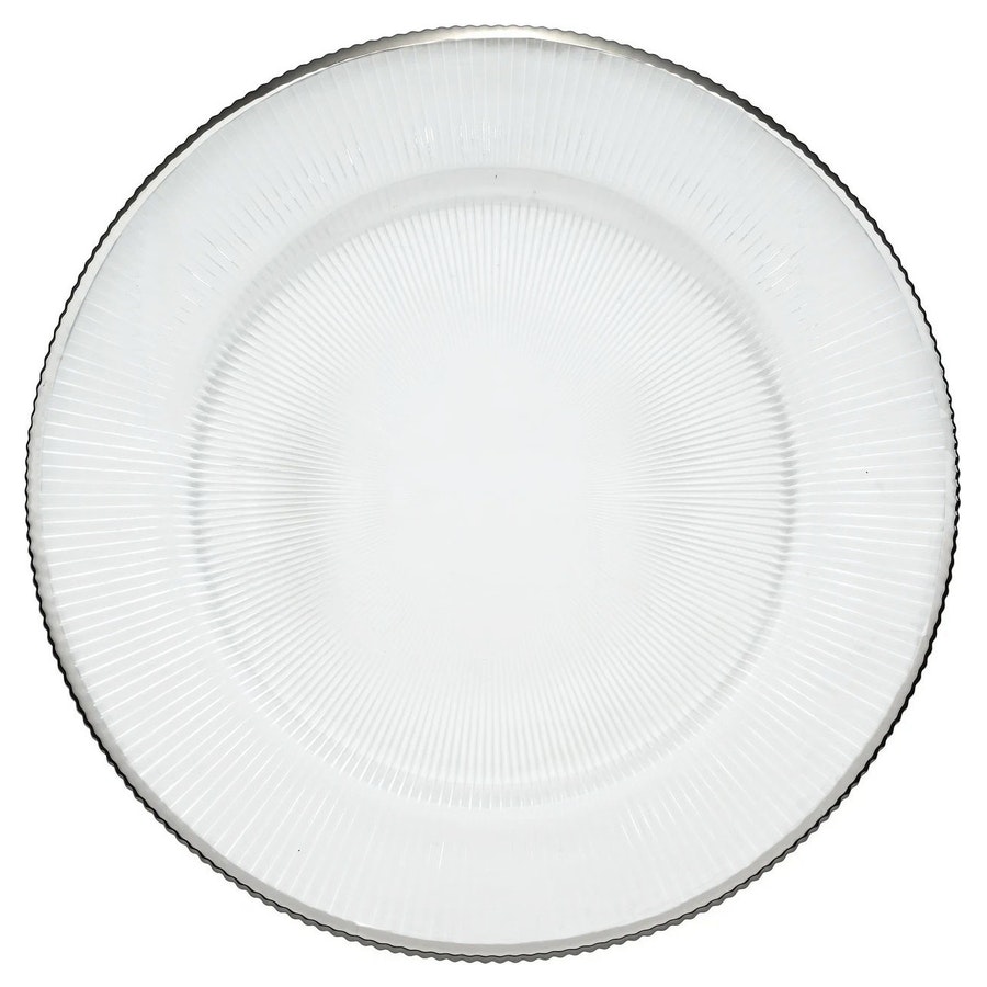 Подстановочная тарелка «Фере» с серебряным кантом - Фото миниатюра 1