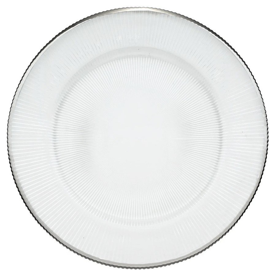 Подстановочная тарелка «Фере» с серебряным кантом - Фото миниатюра 1