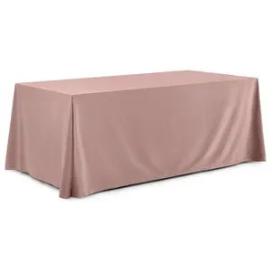Скатерть прямая широкая бархатная розовая